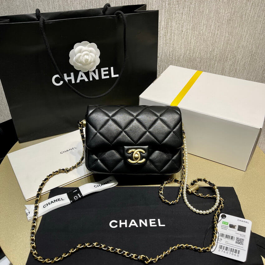 Chanel Lambskin Mini Flap Bag AS2855 Black