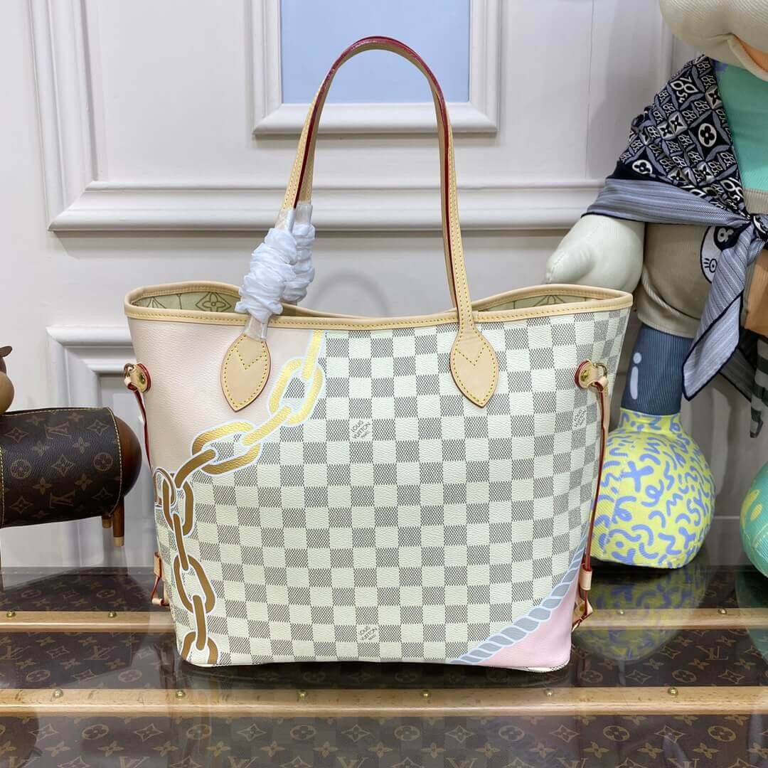 Louis Vuitton Damier Azur Neverfull MM with Nautical Print N40471