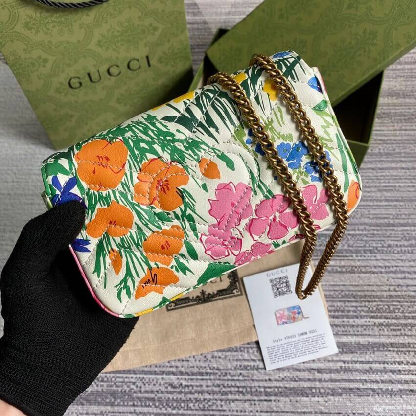 Gucci Ken Scott Print GG Marmont Super Mini Bag 476433