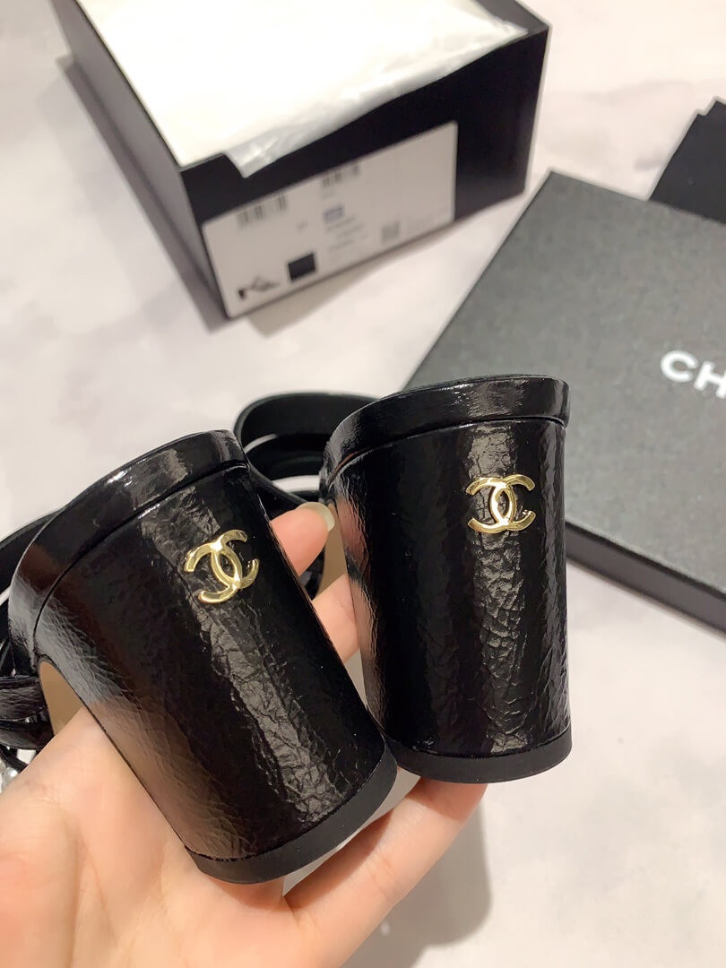 Chanel Laminated Lambskin Mules G35381
