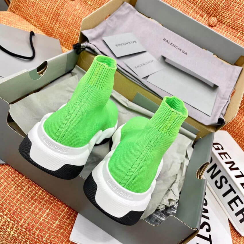 Balenciaga Speed 2.0 Knit Sock Sneakers 617239 Green