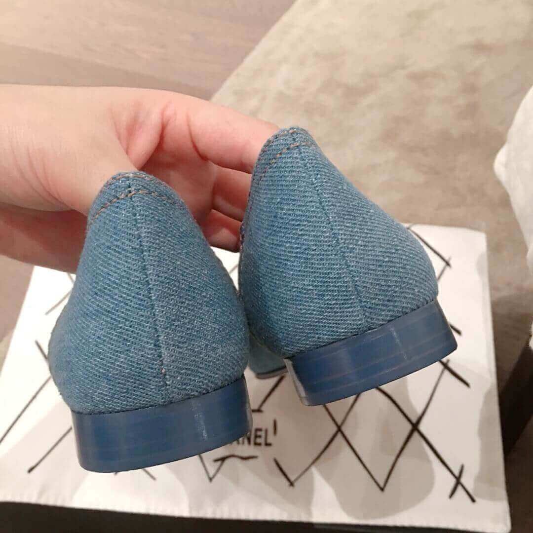 Chanel Denim Logo Ballerinas G35780