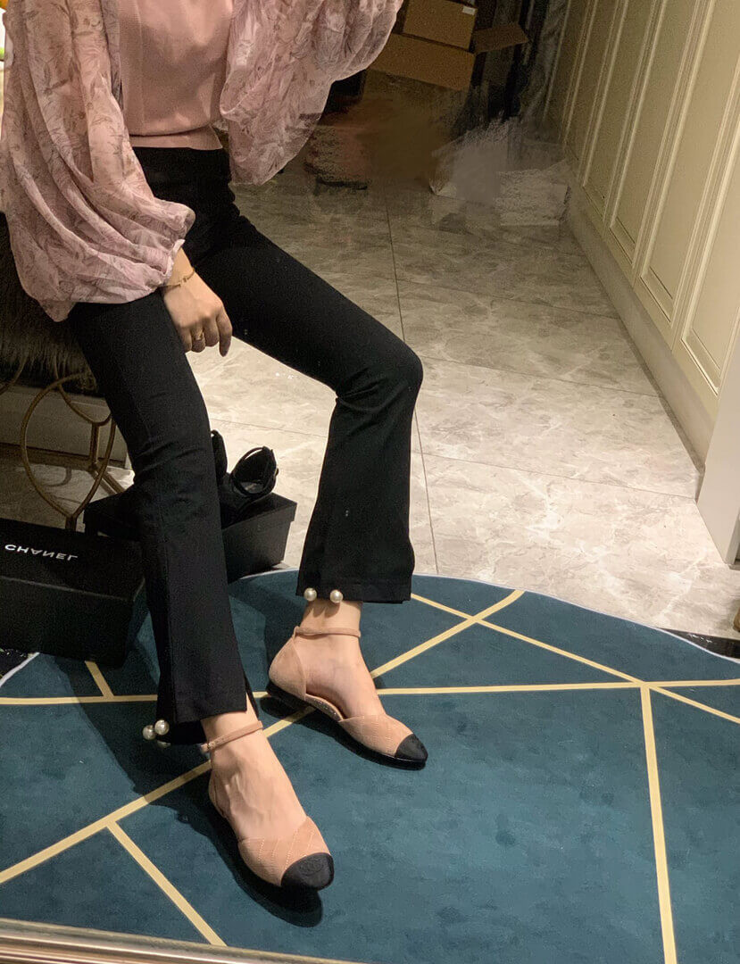 Chanel Suede Calfskin & Grosgrain Mary Janes G36048