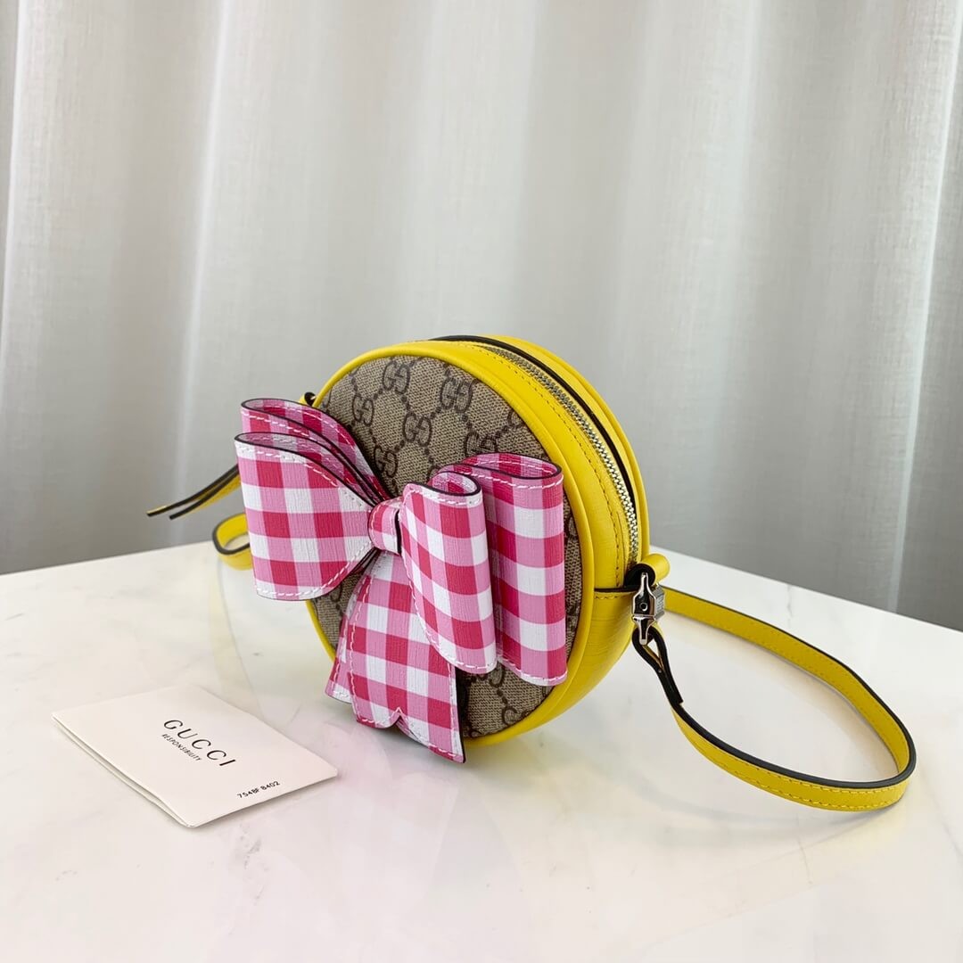 Gucci Childrens Check Bow GG Messenger 478294