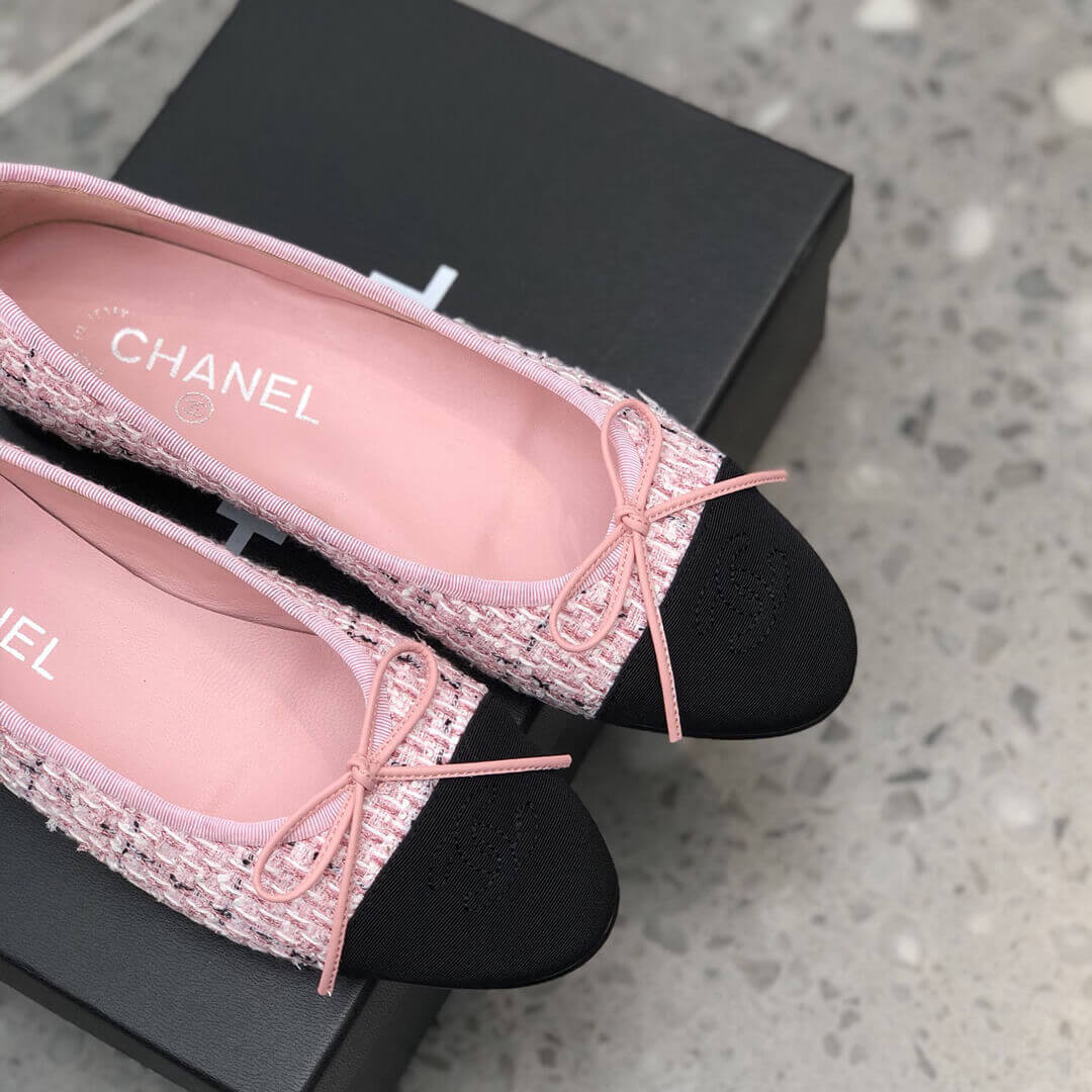 Chanel Classic Bow Flats Ballerinas Tweed G02819