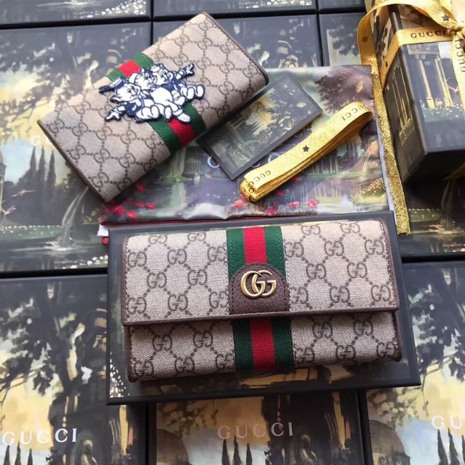 Gucci GG Continental Wallet with Three Little Pigs 557803