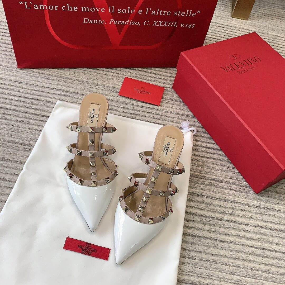 Valentino Rockstud Patent Leather Slingback Pump 50 mm A2020310