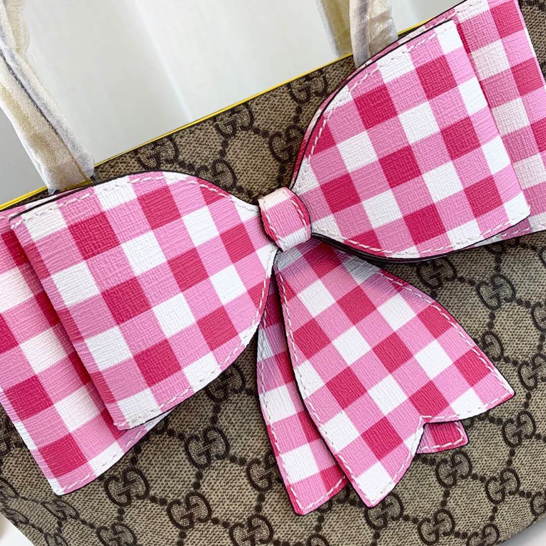 Gucci Childrens GG Supreme Rainbow Bow Tote 501804