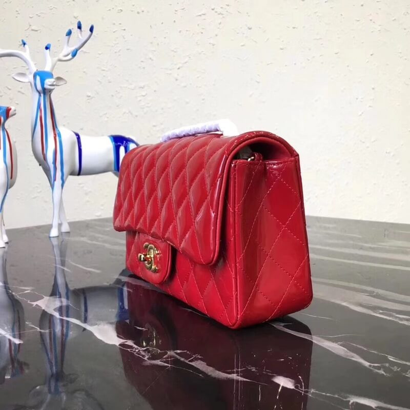 Chanel Pantent Leather 20cm Classic Flap Bag 1116