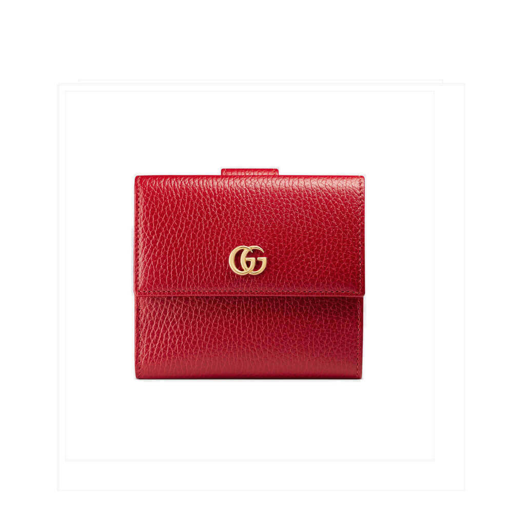 Gucci Leather French Flap Wallet 456122