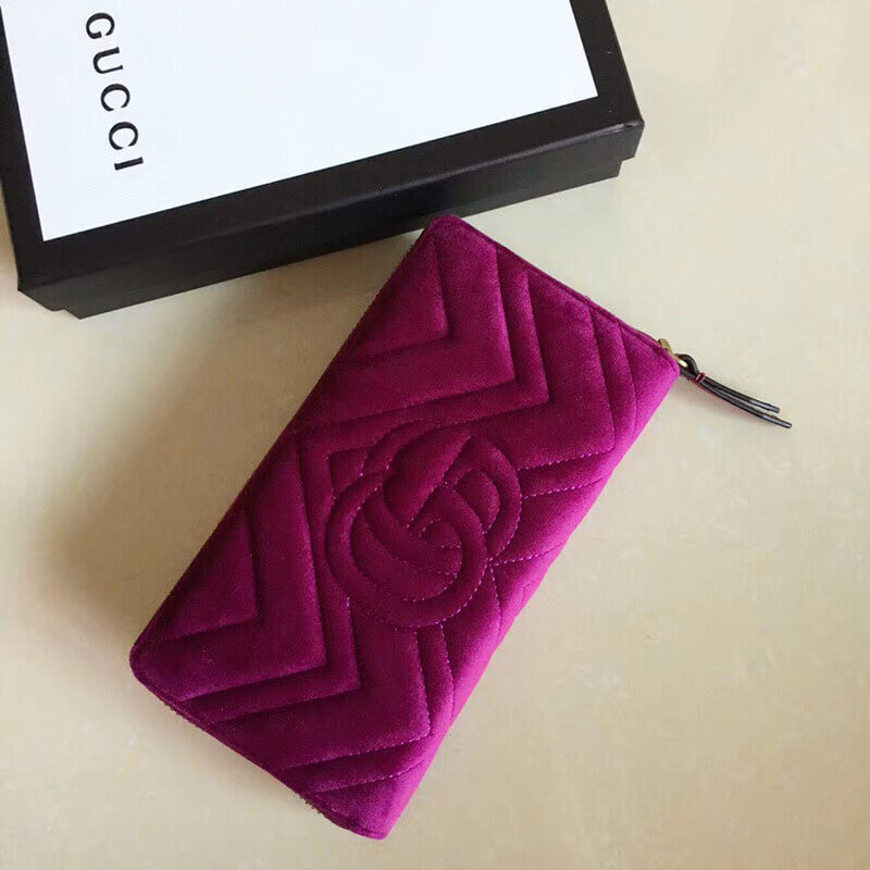 Gucci GG Velvet Zip Around Wallet 443123