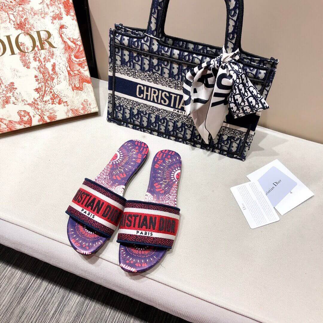 Dior Dway Mule In Embroidered Cotton KCQ3009