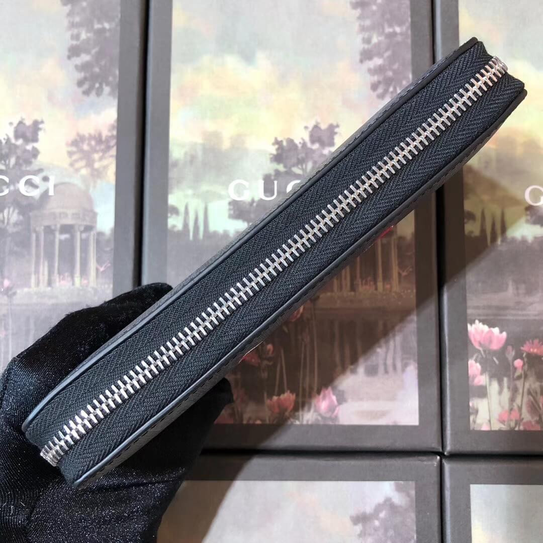 Gucci Square Wolf  Print GG Supreme Zip Around Wallet 451273