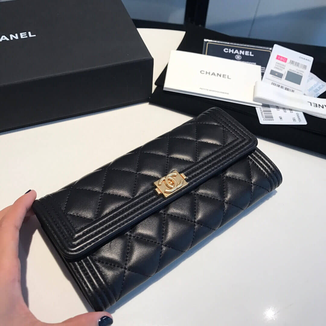 Chanel Lambskin Leboy Flap Wallet A80283