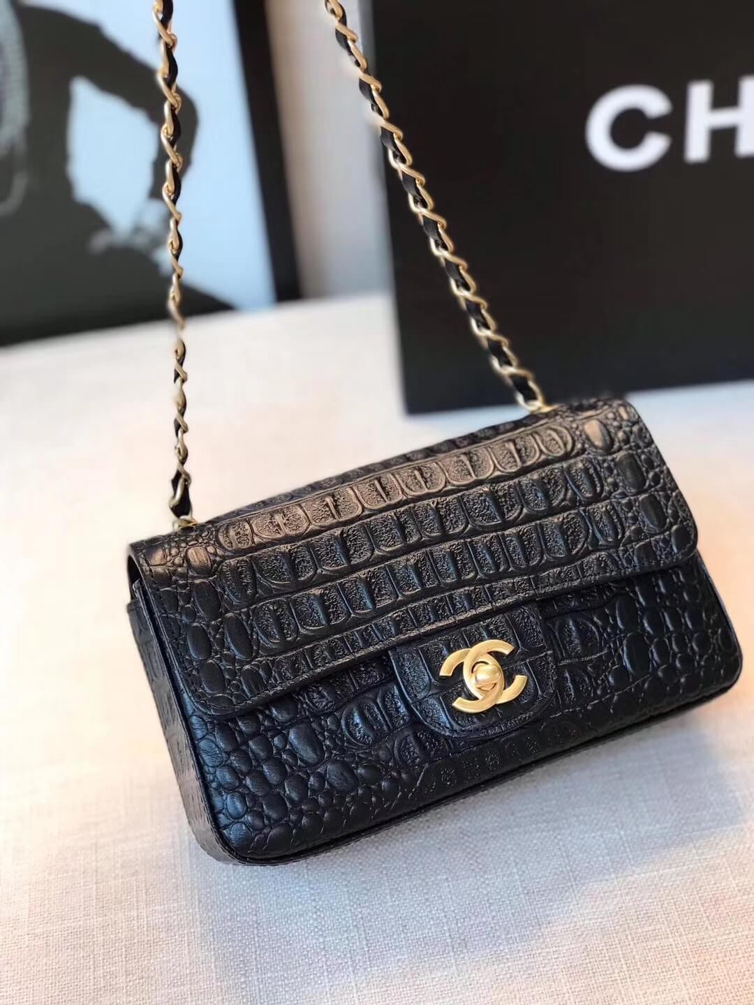 Chanel Alligator Flap Classic Bag 1116
