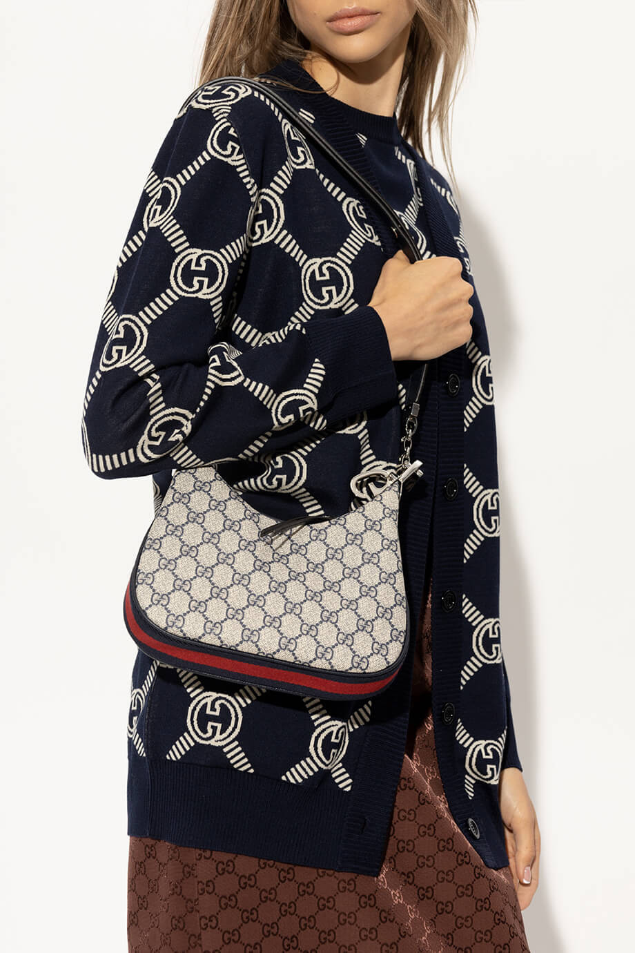 Gucci GG Supreme Attache Small Shoulder Bag 699409 Blue