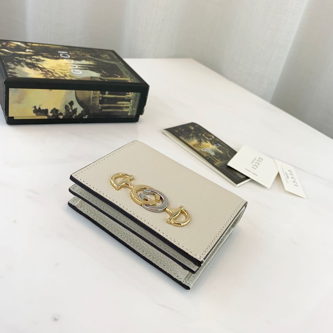 Gucci Zumi Grainy Leather Card Case Wallet 570660