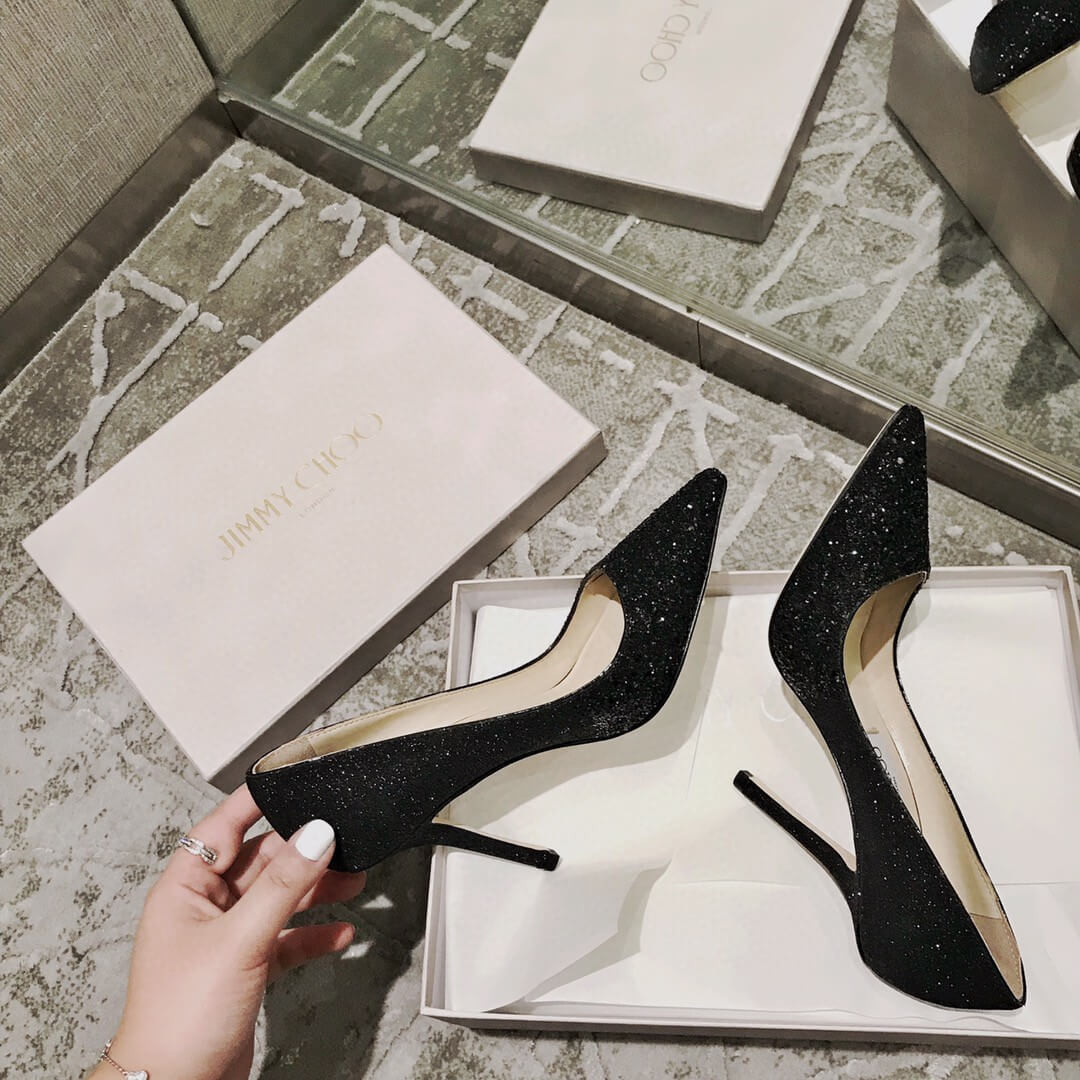 Jimmy Choo 95mm Rainbow Glitter Fabric Pump