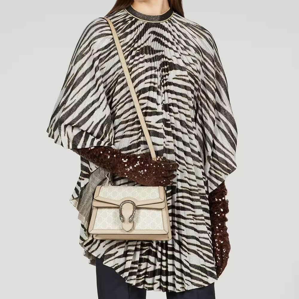 Gucci Small Dionysus Top Handle Bag 739496 Oatmeal Leather Trim