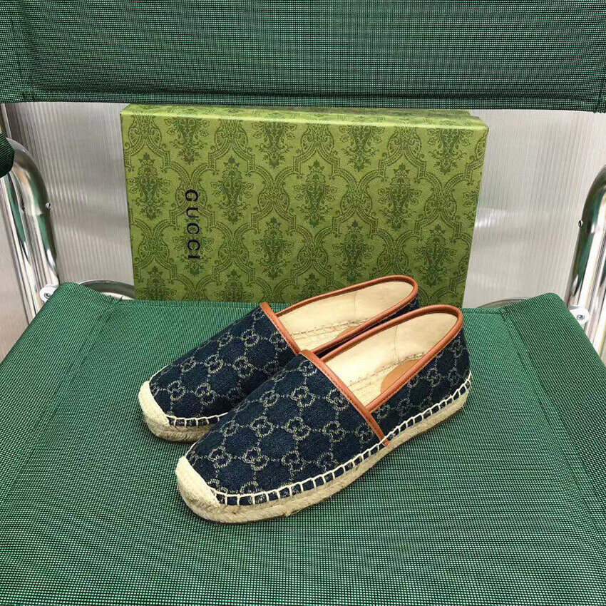 Gucci Jacquard GG Denim Espadrille 580877