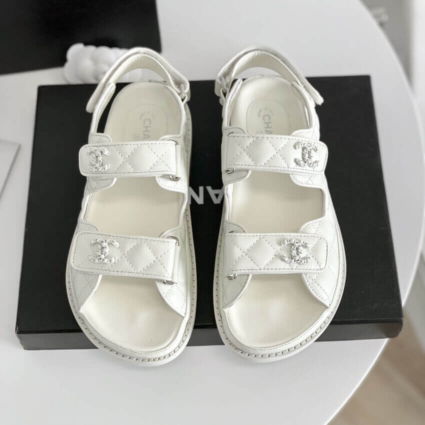 Chanel Woven CC Velcro Sandals 261155