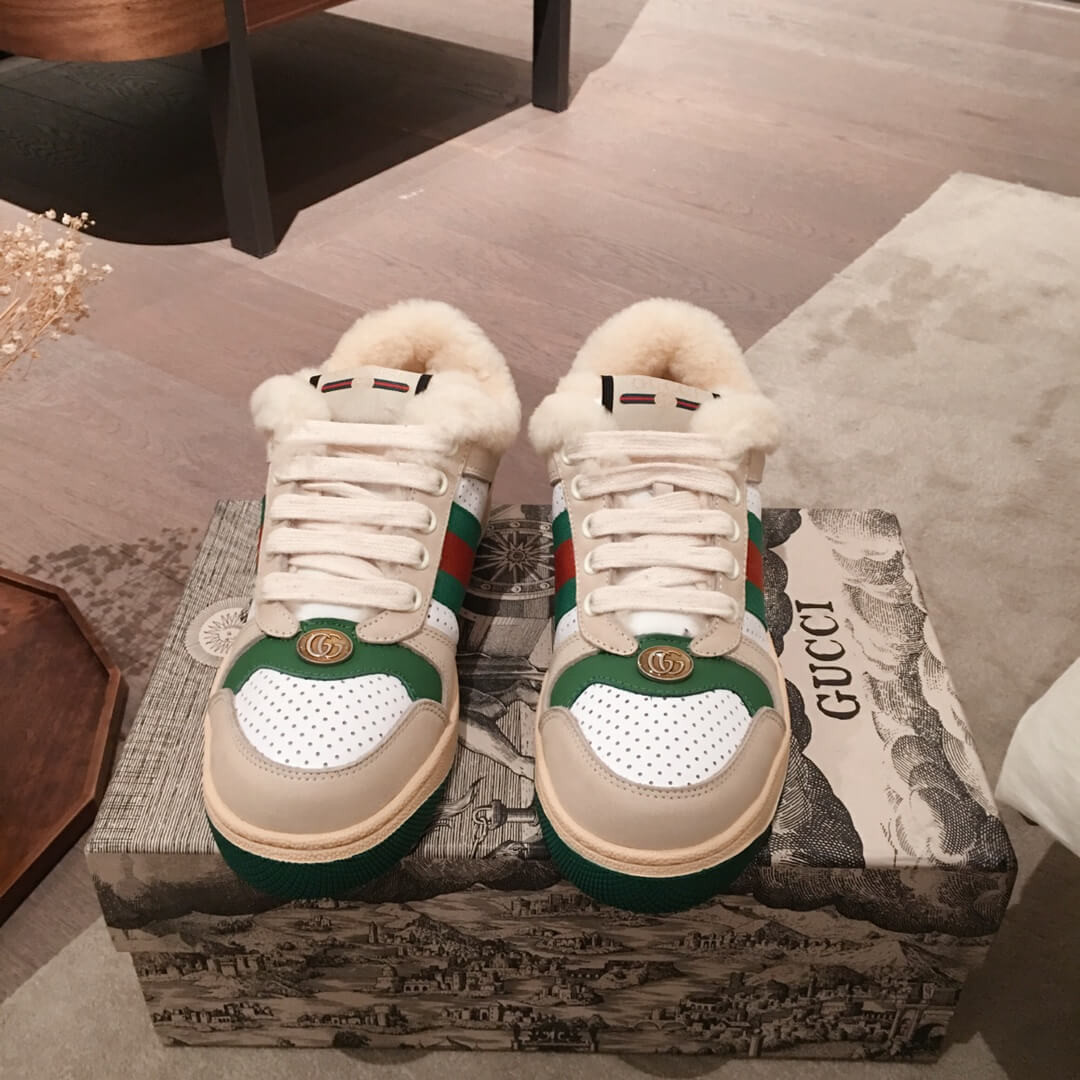 Gucci Screener Leather Sneaker 570441 White