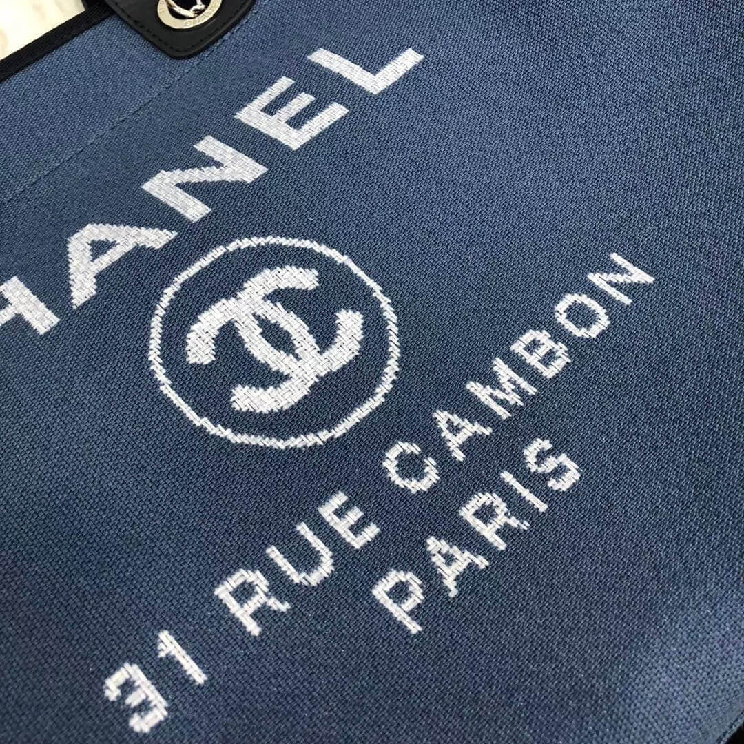 Chanel Deauville Tote 38cm Canvas Bag A66941 Blue