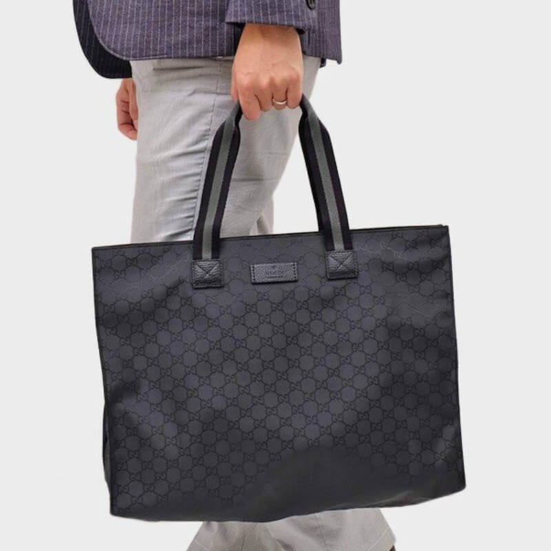 Gucci GG Guccissima Black Nylon Tote Bag 449176