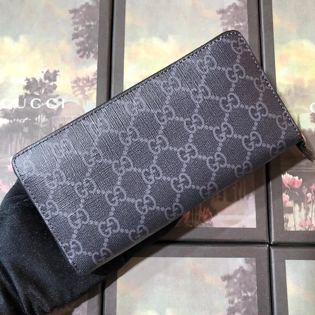 Gucci Square Wolf  Print GG Supreme Zip Around Wallet 451273