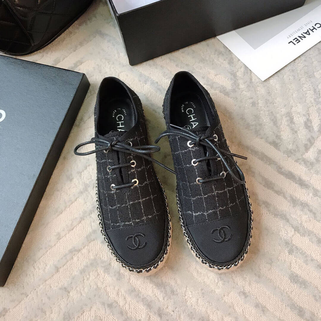 Chanel Tweed Lace-Ups G36140