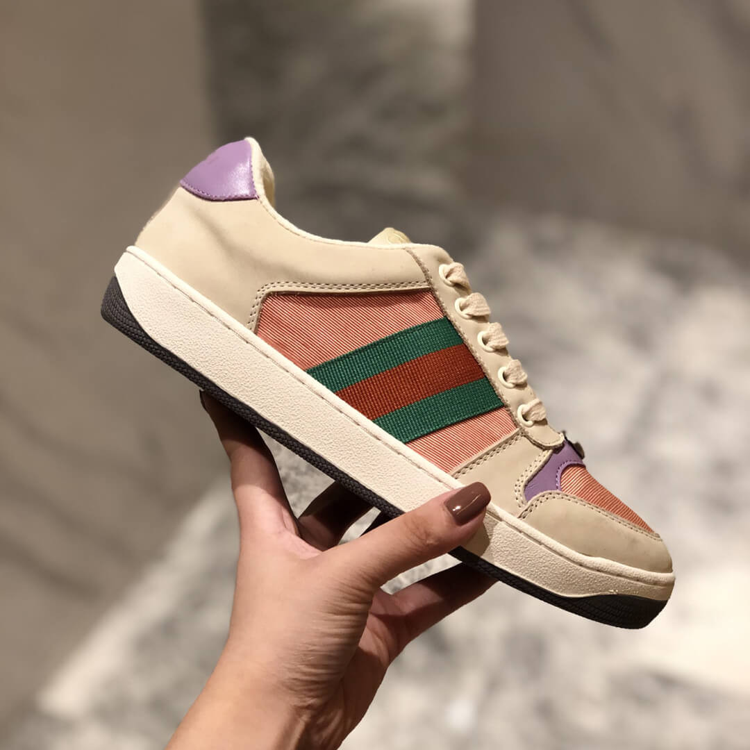 Gucci Screener Leather Sneaker 577684 Pink