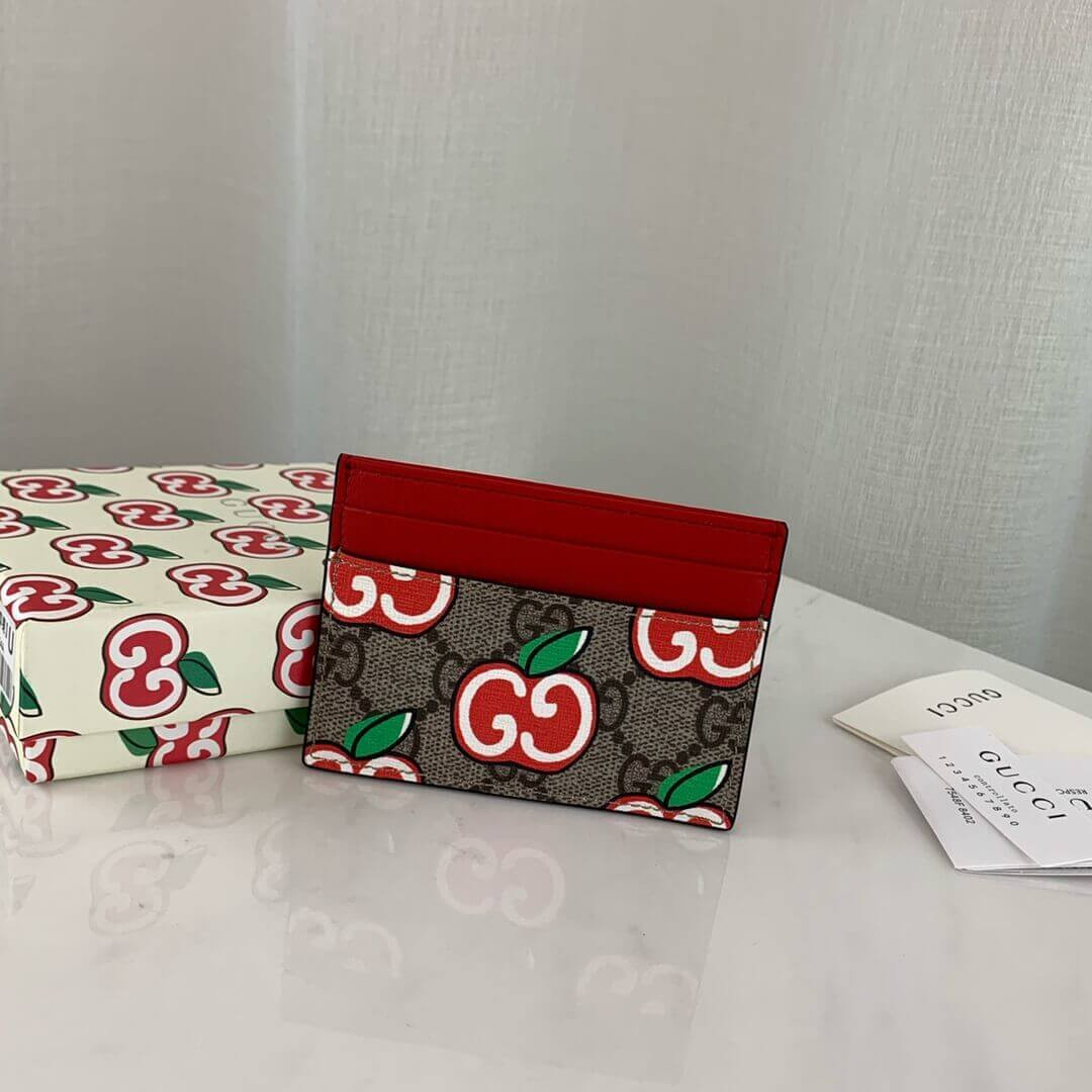 Gucci GG Apple Print Card Case 624898