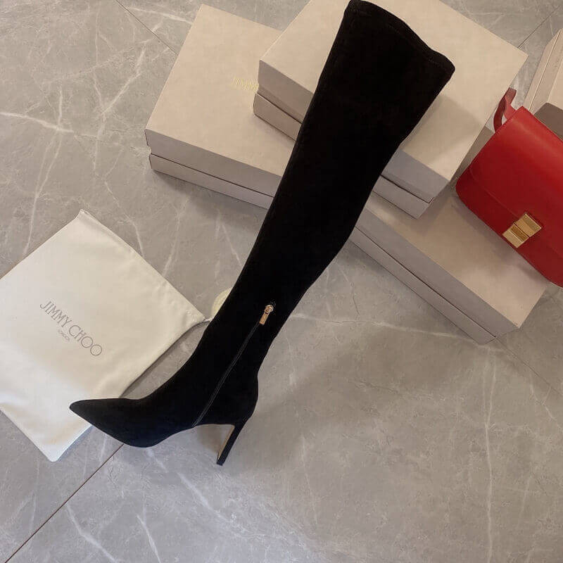 Jimmy Choo Stretch-Suede Knee High Boots J171