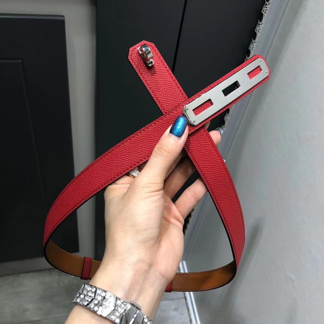 Hermes OKelly 24 Belt H07960 Burgundy