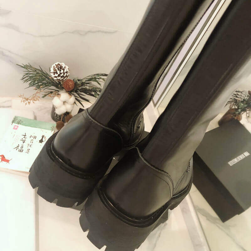 Ann Demeulemeester Calfskin Tall Lace-Up Boots A141