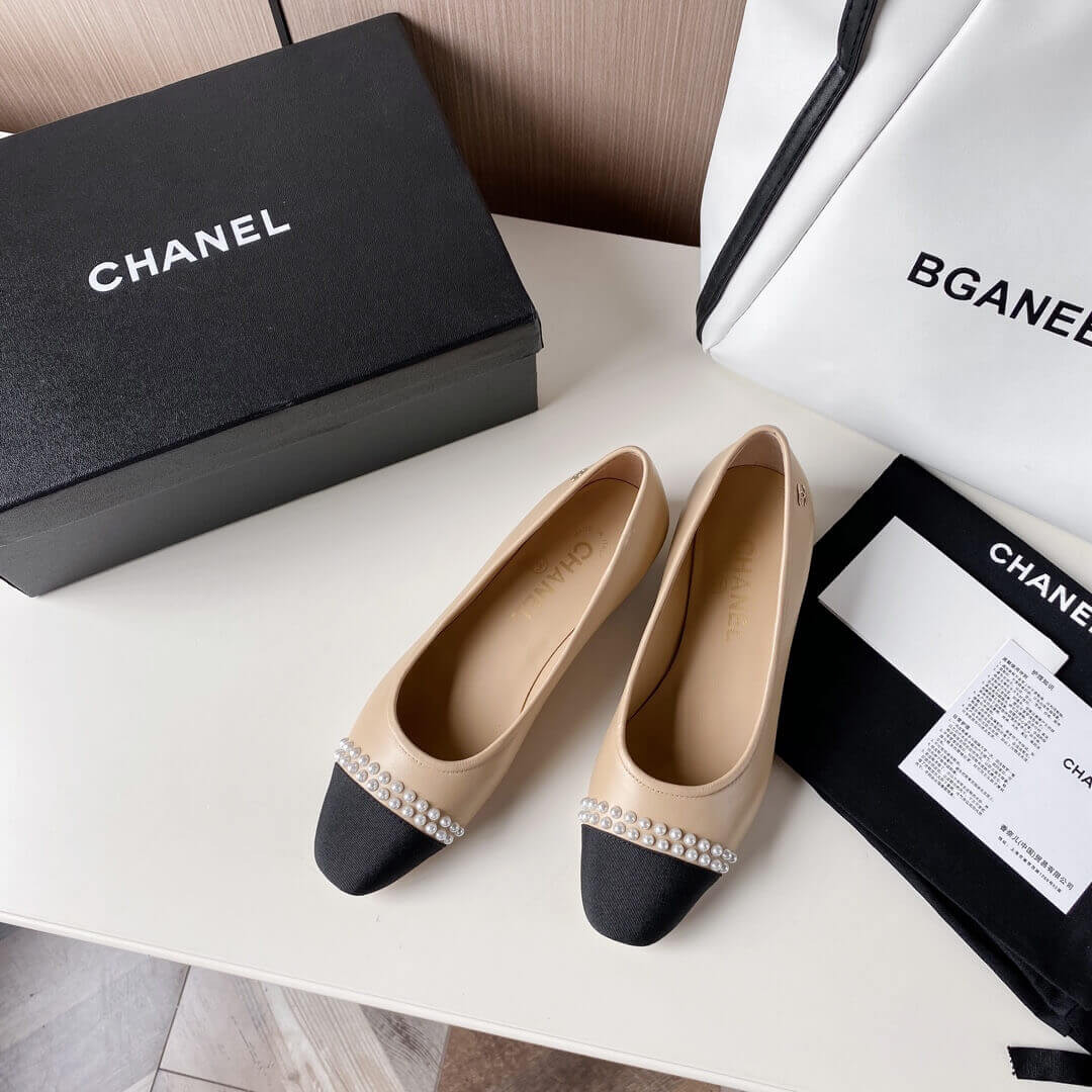 Chanel Pearl Embellished Ballerinas 36126