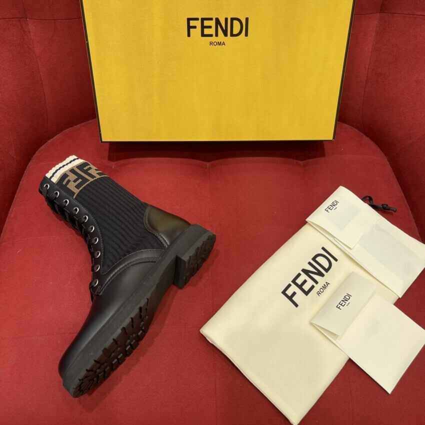 Fendi Rockoko Chelsea Sock Combat Boot