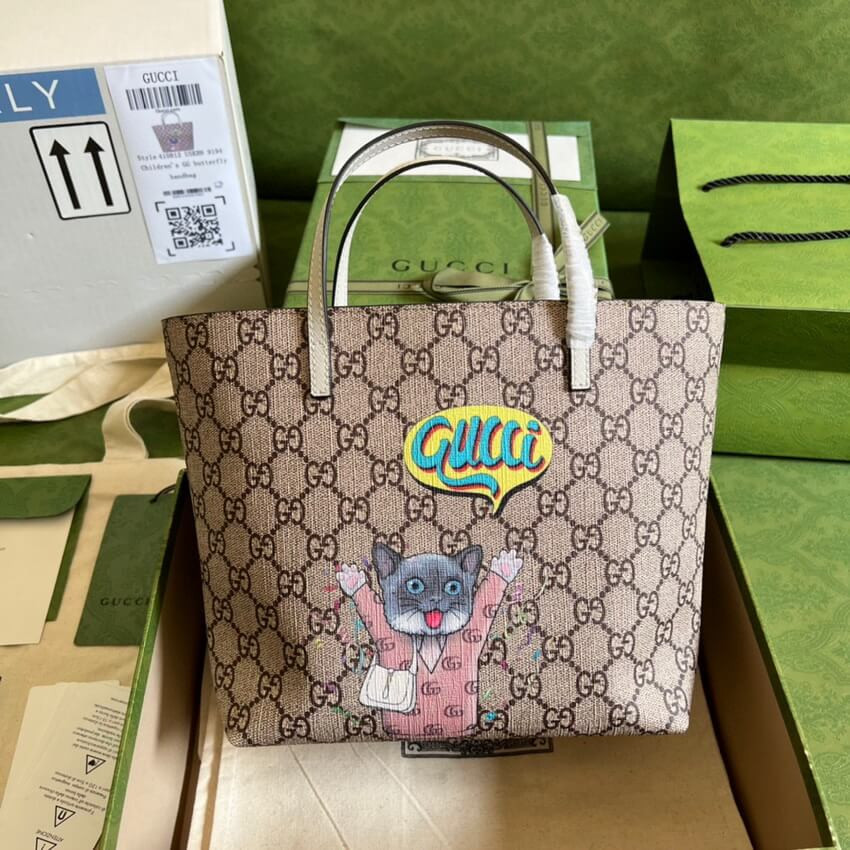 Gucci Childrens Cat Print Tote 410812