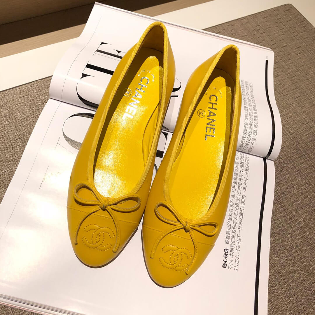 Chanel Leather CC Cap Toe Ballerinas G02819