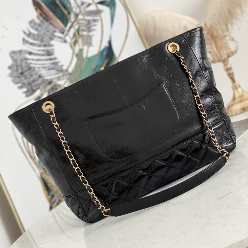 Chanel Quilted Waxy Calfskin Shopping Bag 8345