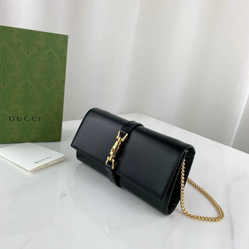 Gucci Jackie 1961 Calfskin Chain Wallet 652681
