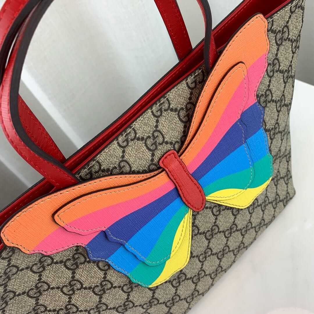 Gucci Childrens GG Tote With Rainbow Butterfly 550768