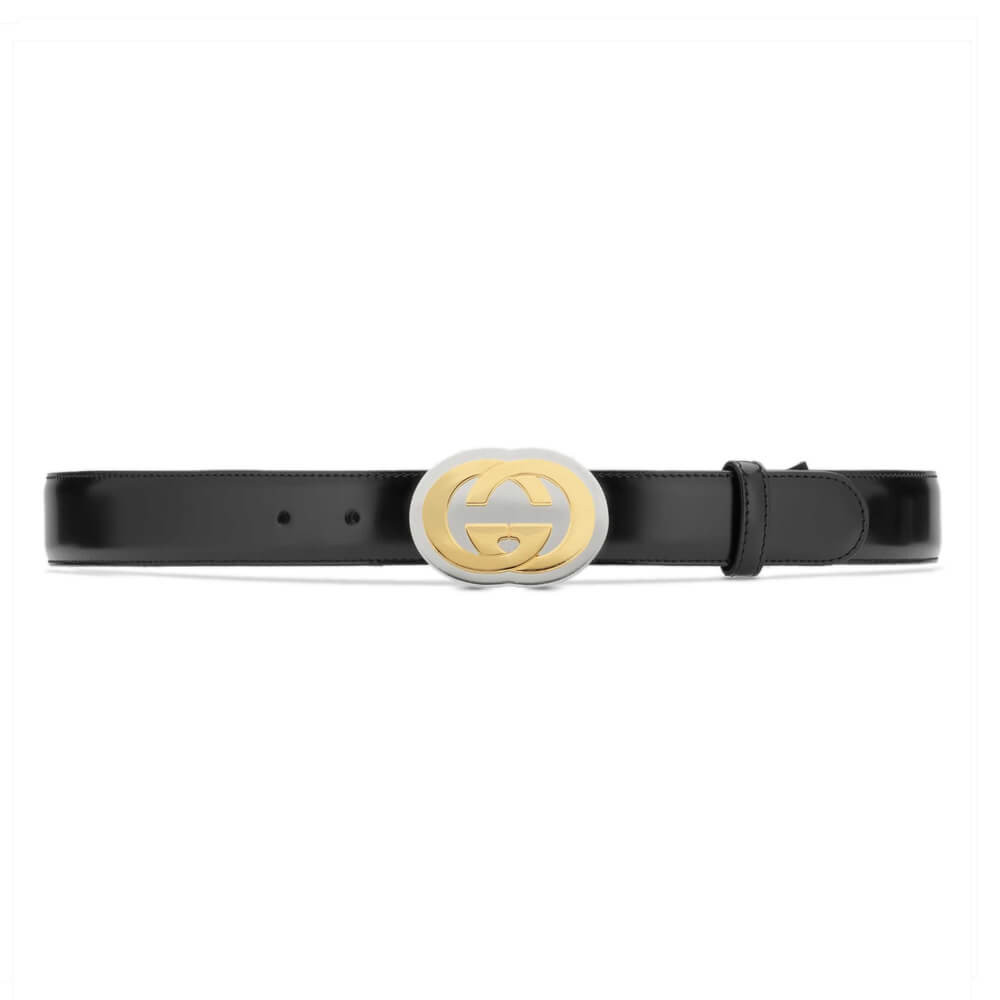 Gucci Leather Belt With Interlocking G Buckle 598092
