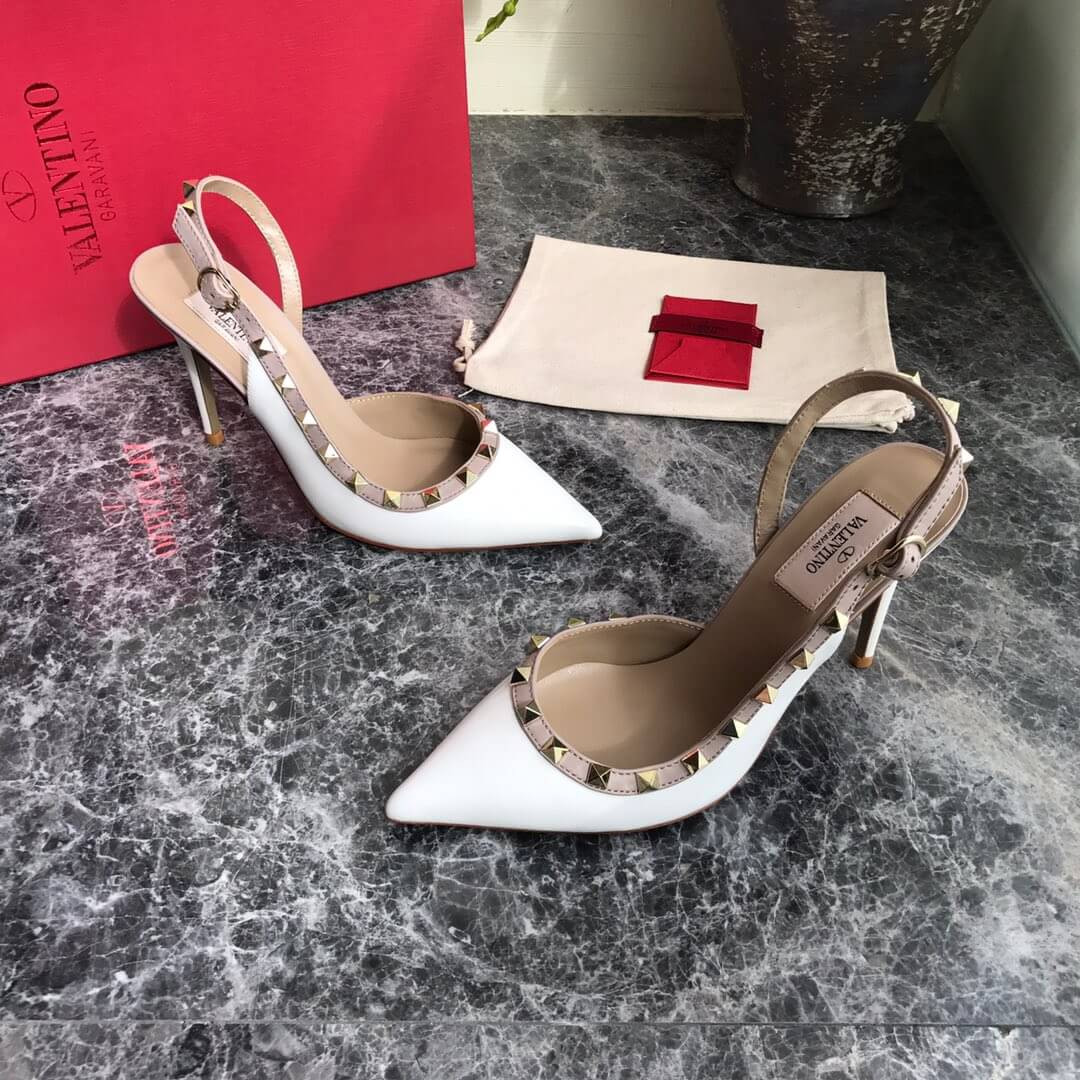 Valentino Garavani Rockstud Patent Leather Slingback Pump 95mm Uw2s0h15