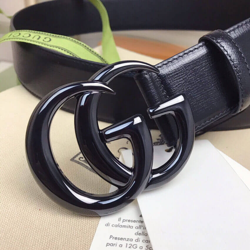 Gucci GG Marmont 40mm Wide Belt 400593 Black
