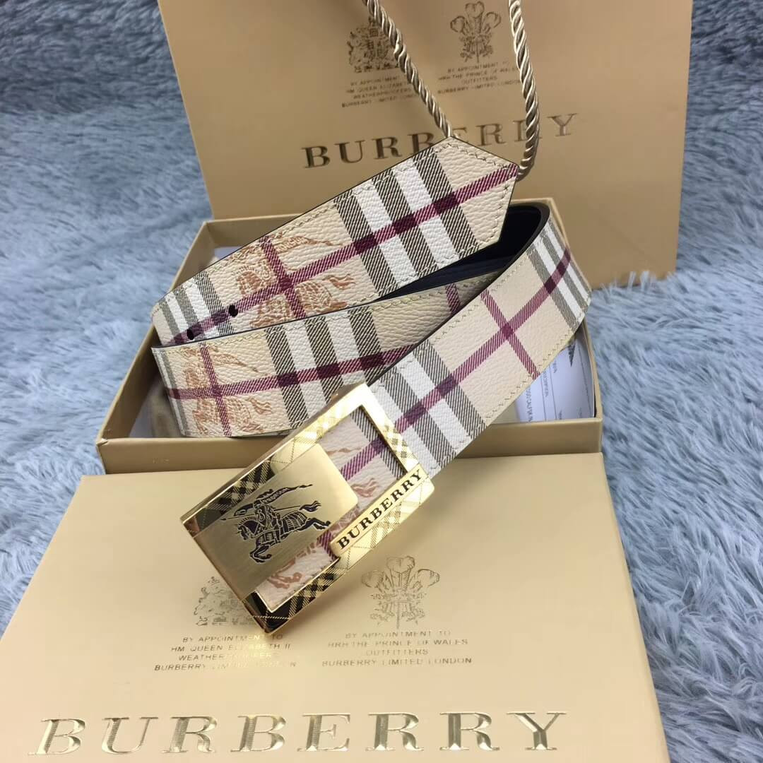 Burberry Vintage Check Leather Belt 40748