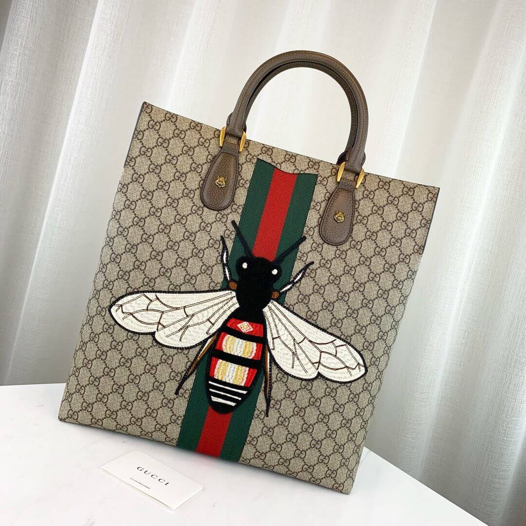 Gucci Embroidered Bee Shopping Bag 437549