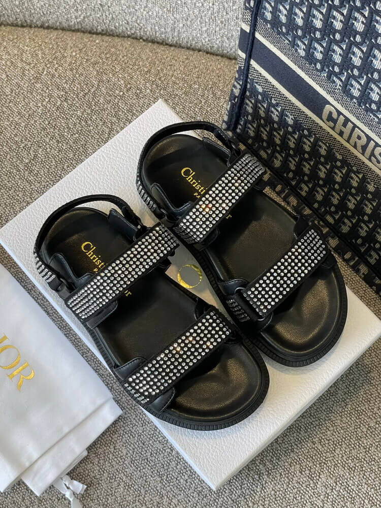 Christian Dior Dioract Sandal with Silver-Tone Strass KCQ567