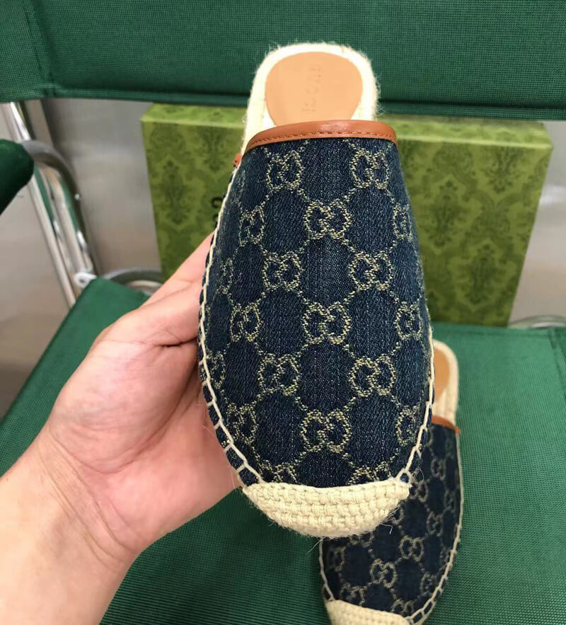 Gucci Jacquard GG Denim Slipper