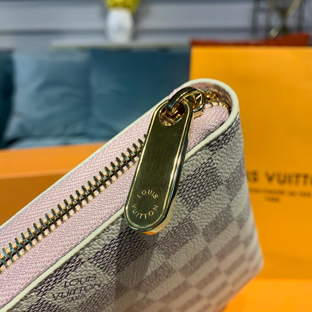 Louis Vuitton Damier Azur Canvas Zippy Wallet N63503 Pink